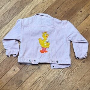Vintage Sesame Street Pink Jean Jacket with Big Bird